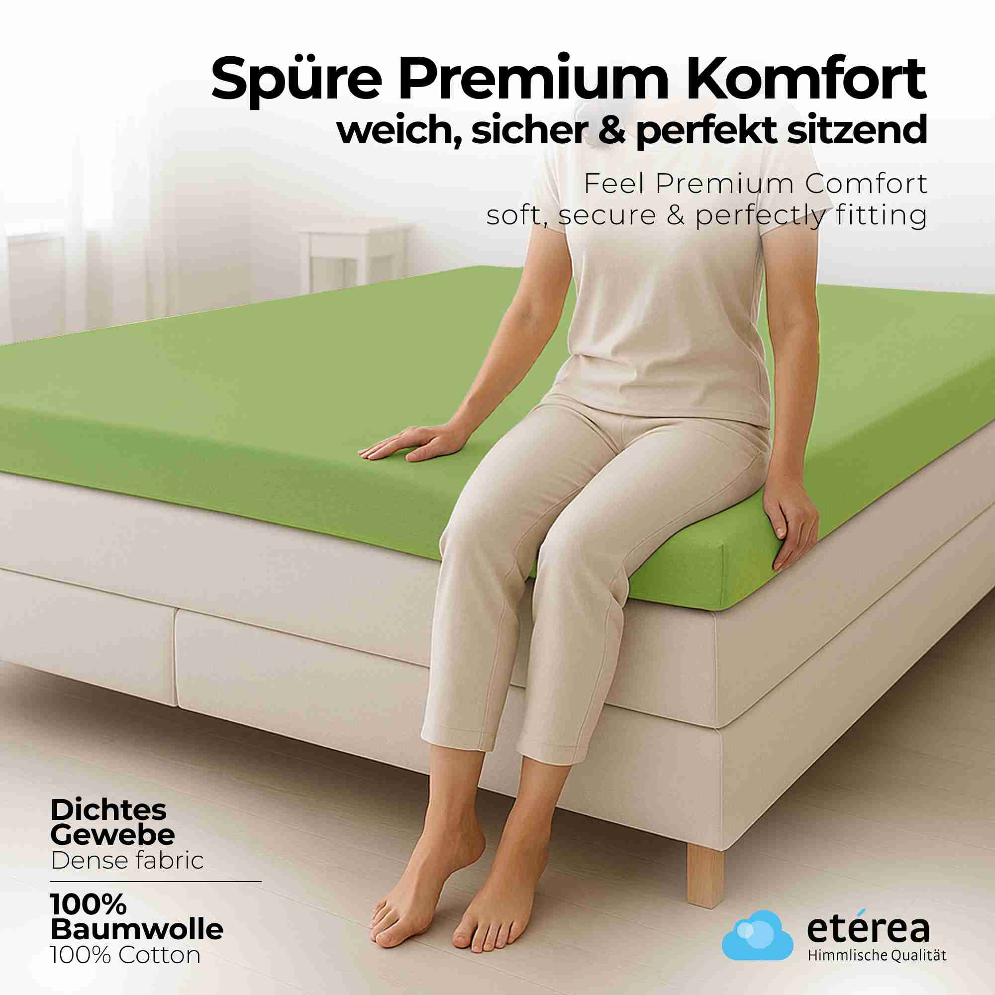 etérea 2 Stück Comfort Jersey Topper Spannbettlaken