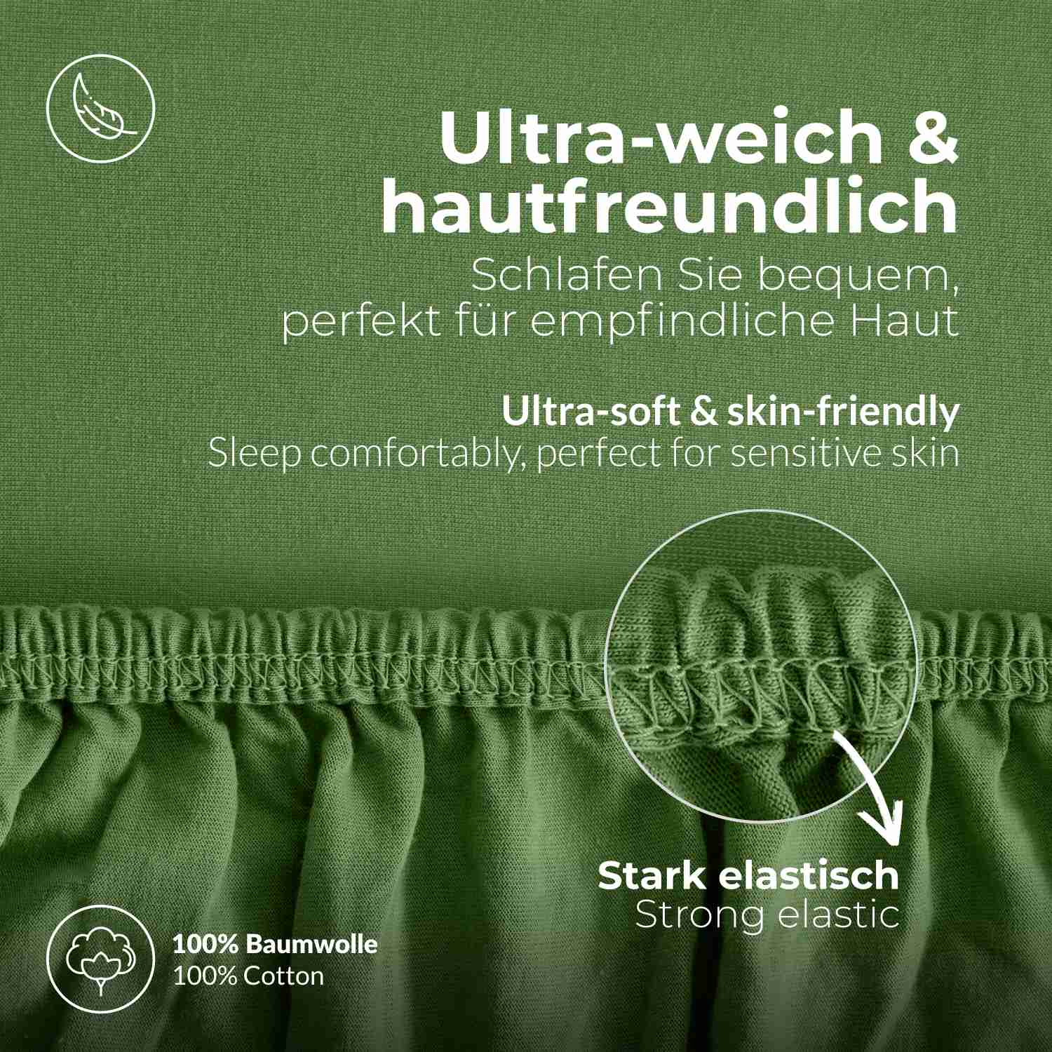 etérea 2 Stück Comfort Jersey Topper Spannbettlaken