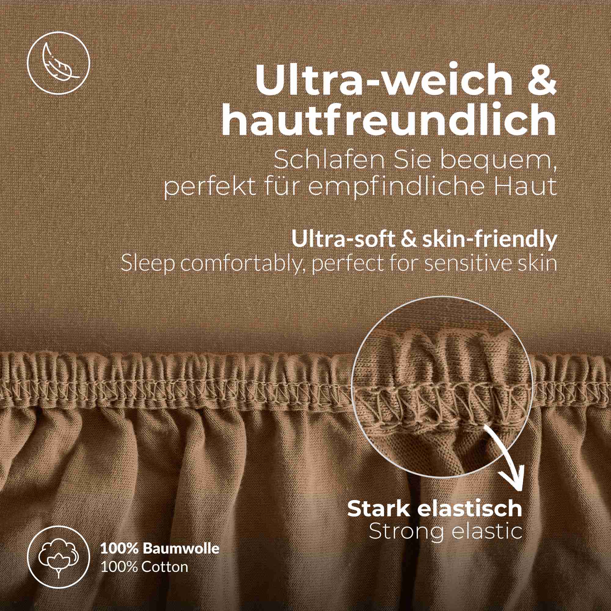 etérea 2 Stück Comfort Jersey Topper Spannbettlaken