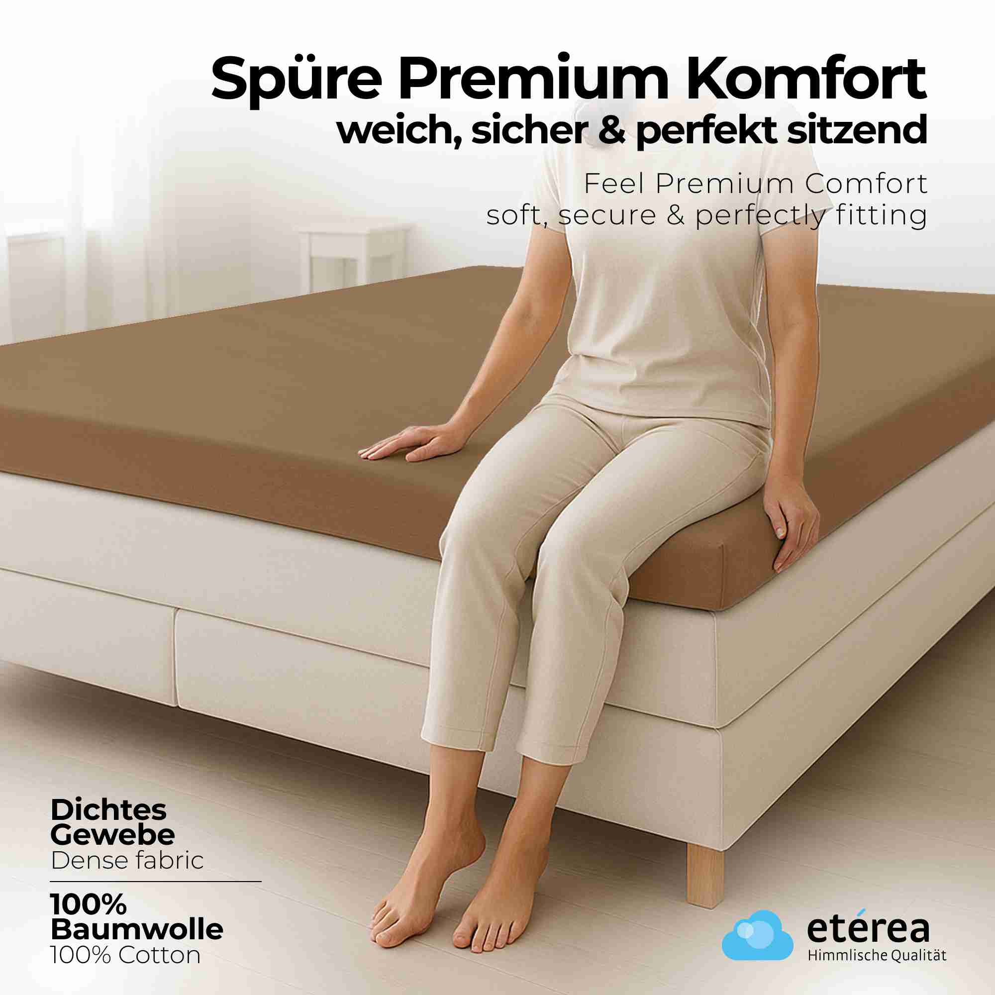 etérea 2 Stück Comfort Jersey Topper Spannbettlaken