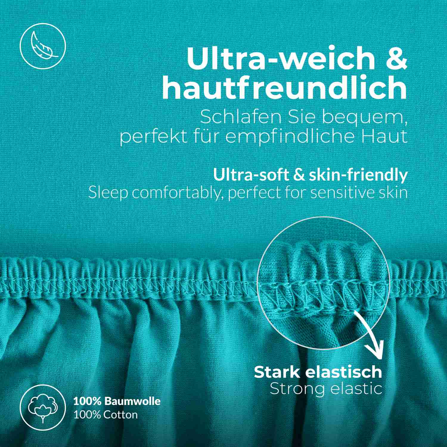 etérea 2 Stück Comfort Jersey Topper Spannbettlaken