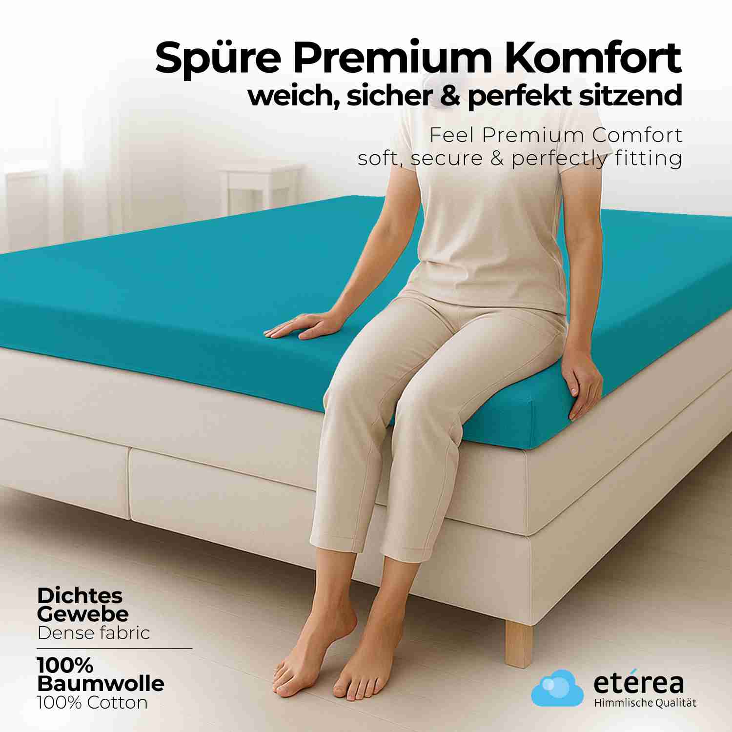 etérea 2 Stück Comfort Jersey Topper Spannbettlaken