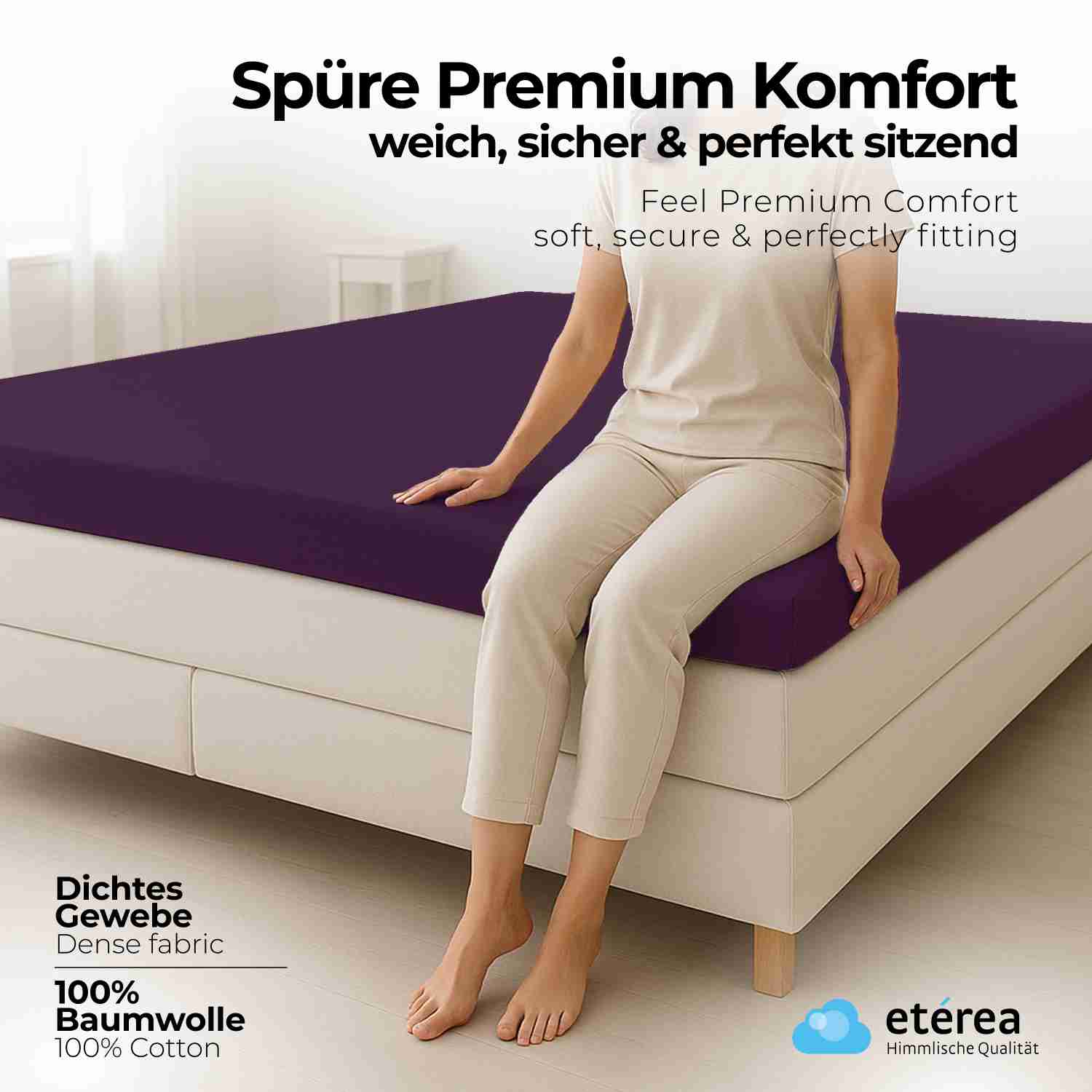 etérea 2 Stück Comfort Jersey Topper Spannbettlaken