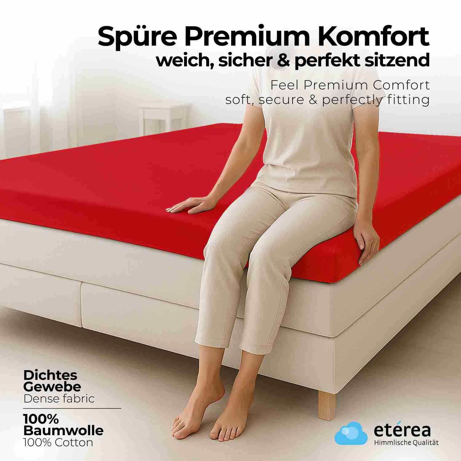 etérea 2 Stück Comfort Jersey Topper Spannbettlaken