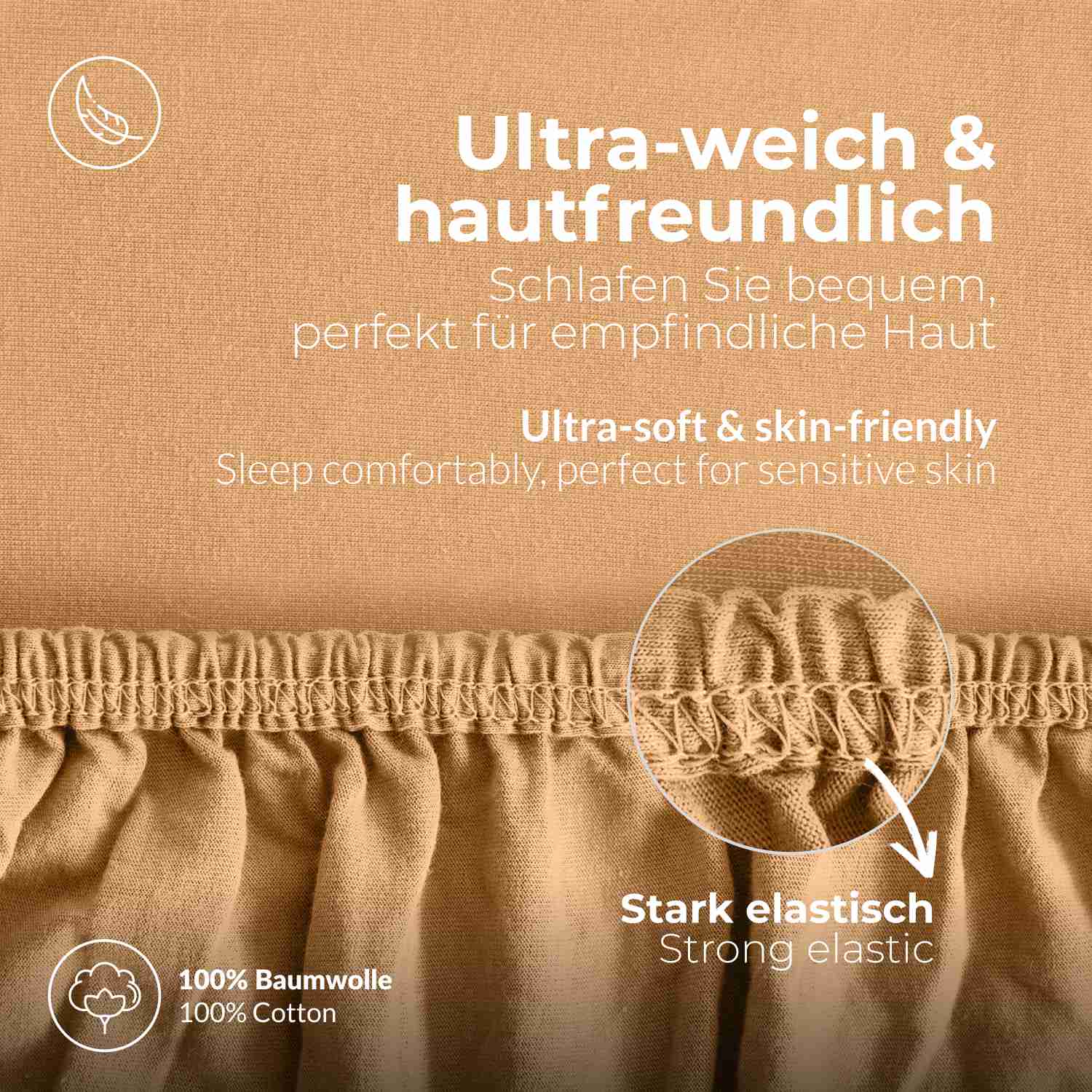 etérea 2 Stück Comfort Jersey Topper Spannbettlaken