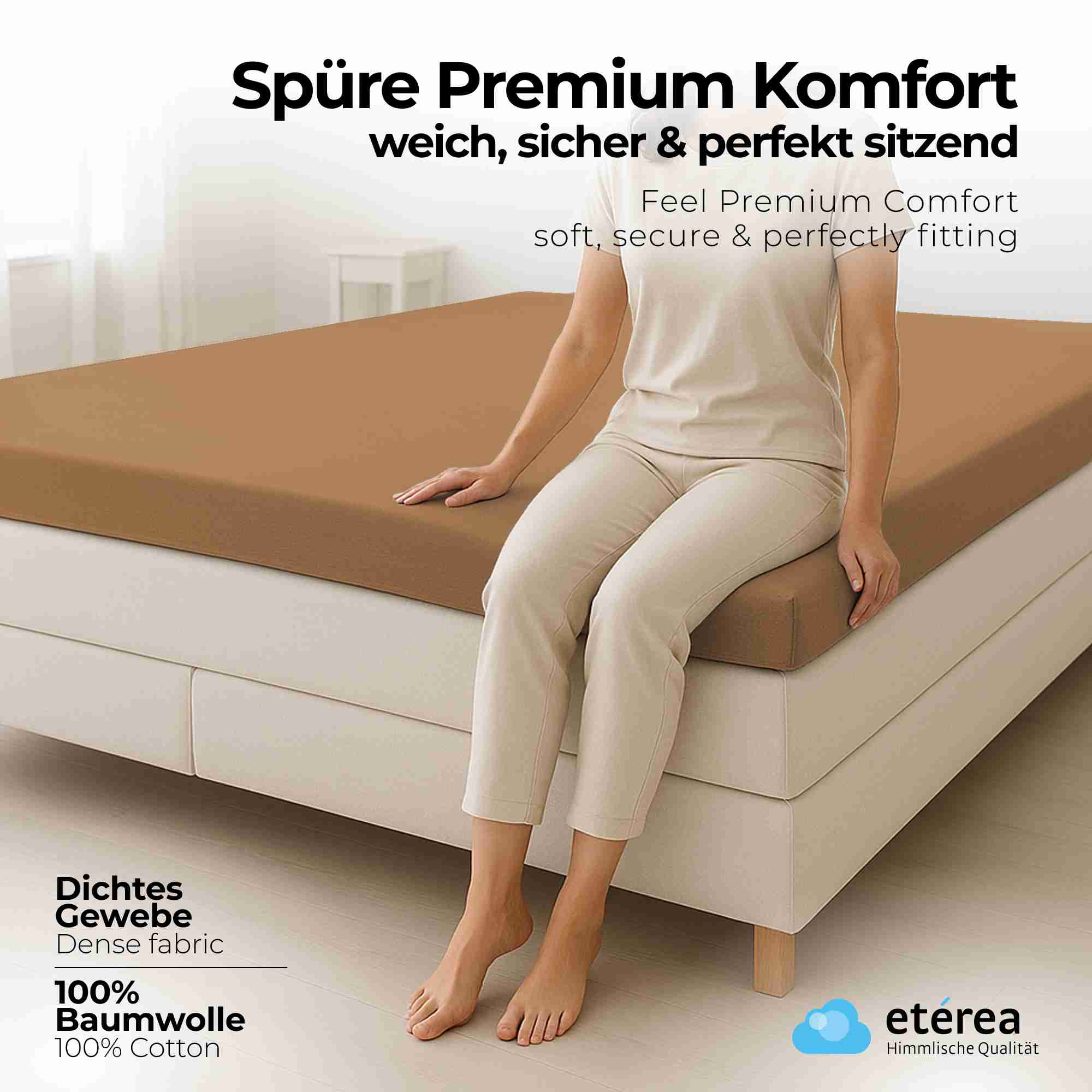 etérea 2 Stück Comfort Jersey Topper Spannbettlaken