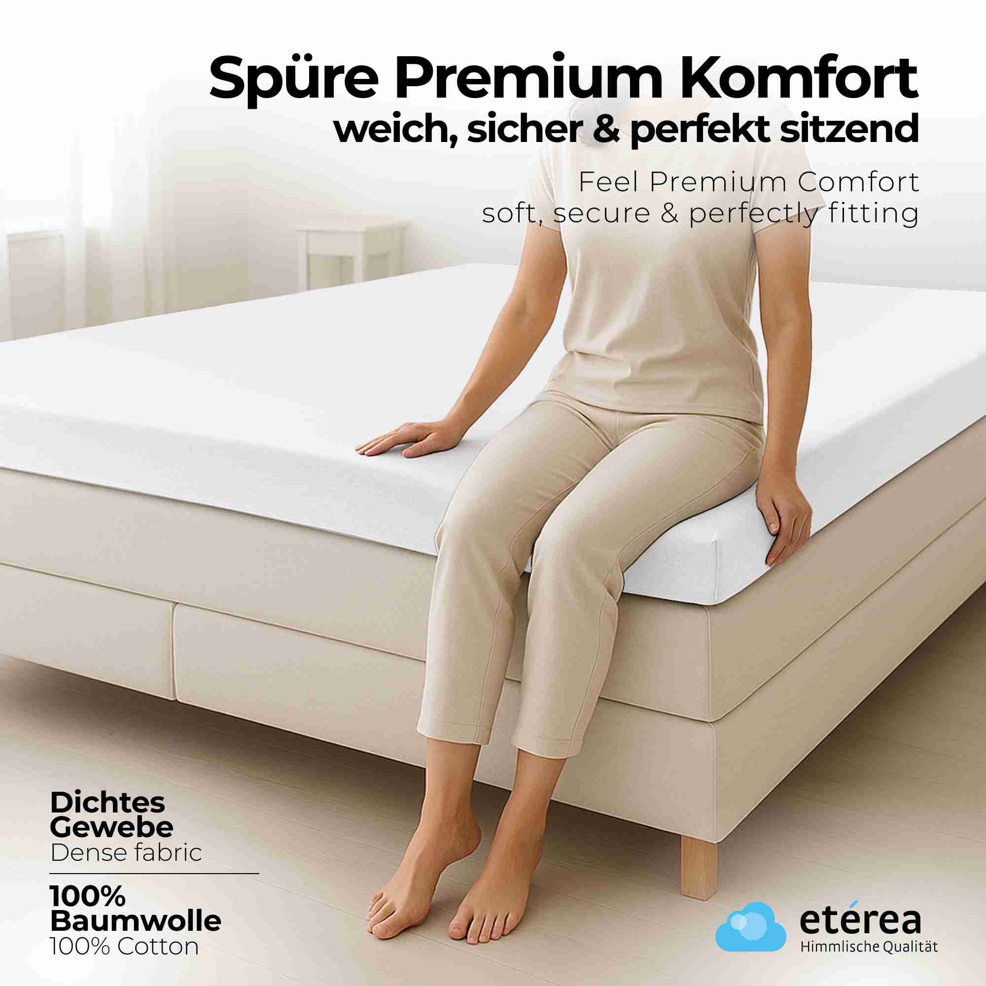 etérea 2 Stück Comfort Jersey Topper Spannbettlaken