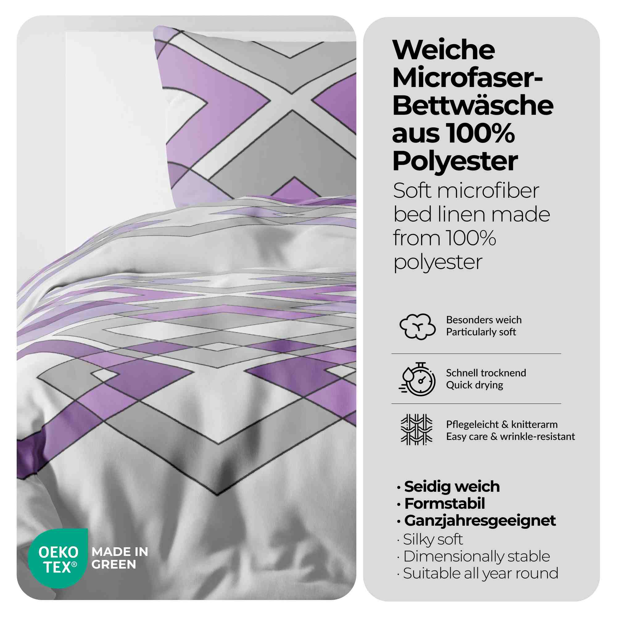 etérea Microfaser Bettwäsche Mino Orange und Lila