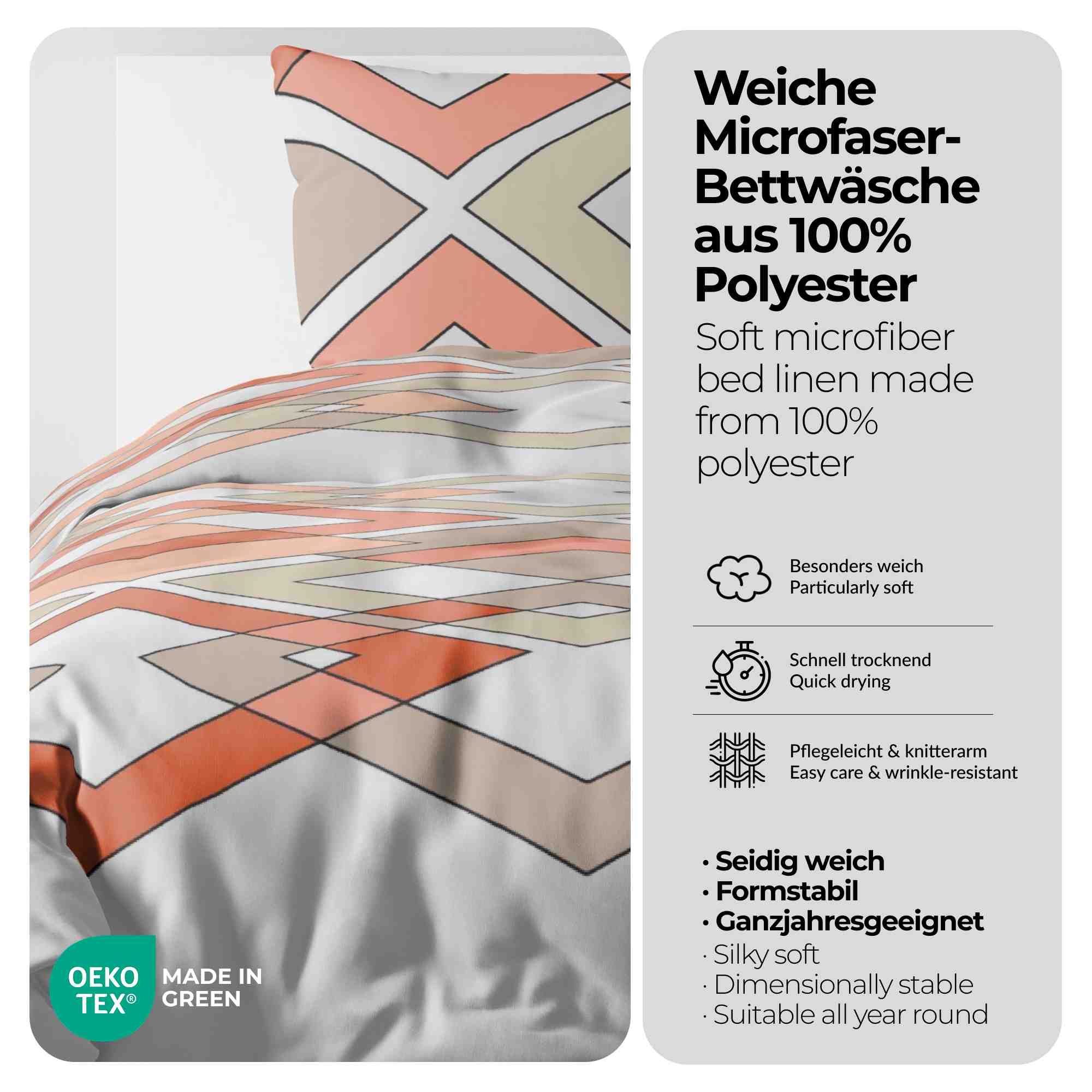etérea Microfaser Bettwäsche Mino Orange und Lila