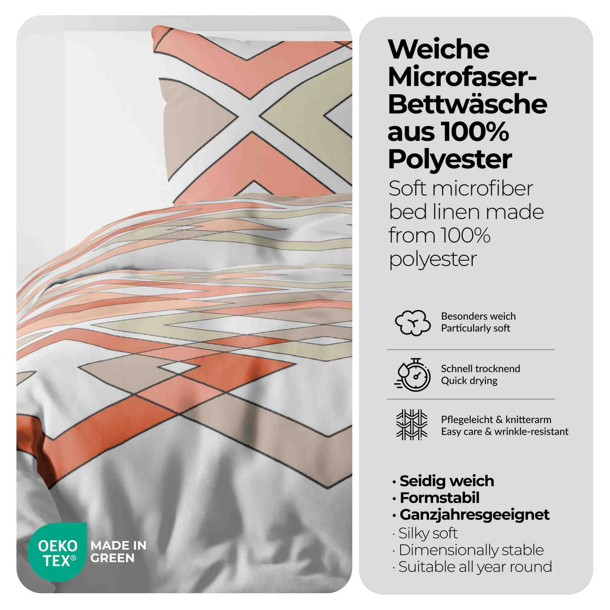 etérea Microfaser Bettwäsche Mino Orange und Lila