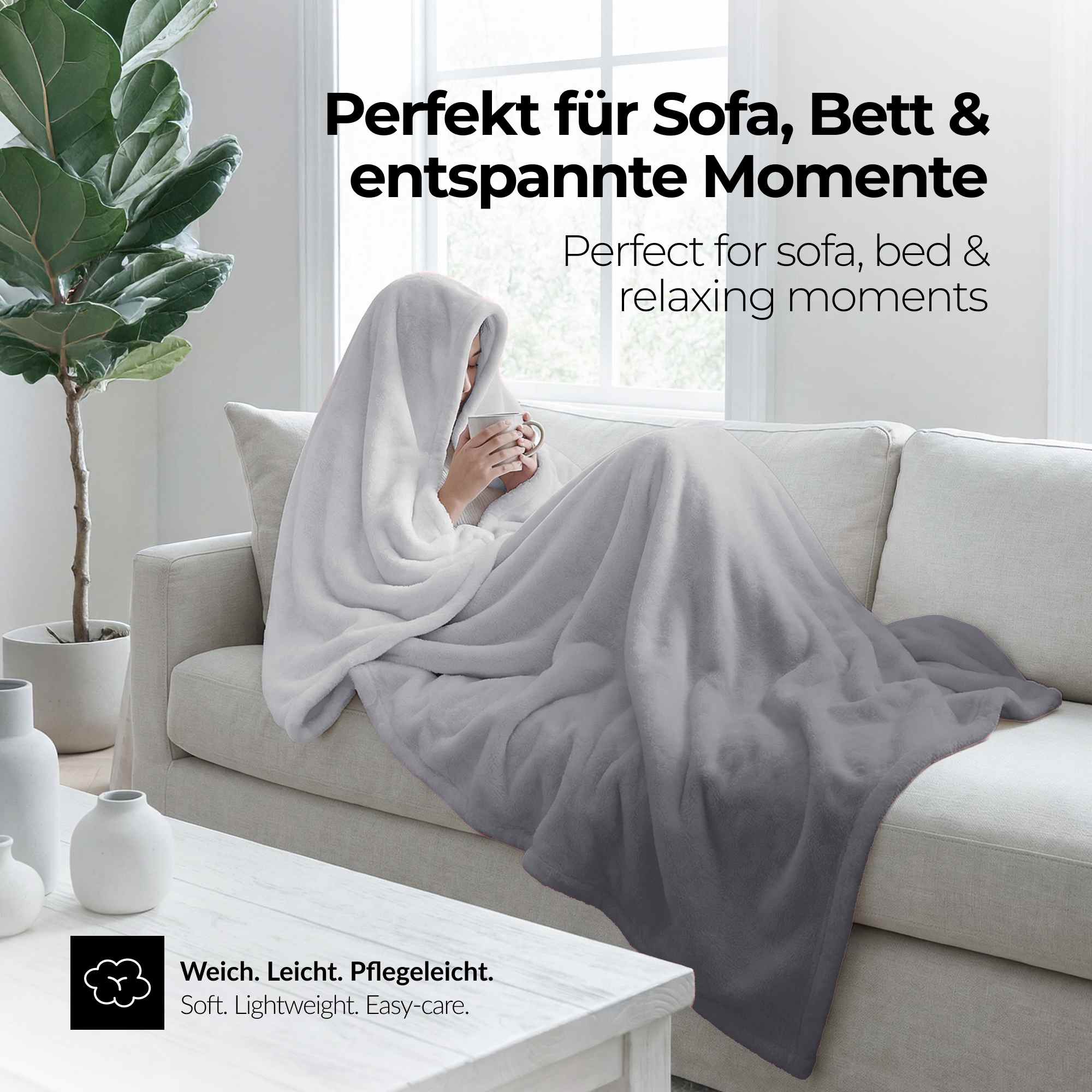 etérea Premium Mikrofaser Regenbogen Kuscheldecke