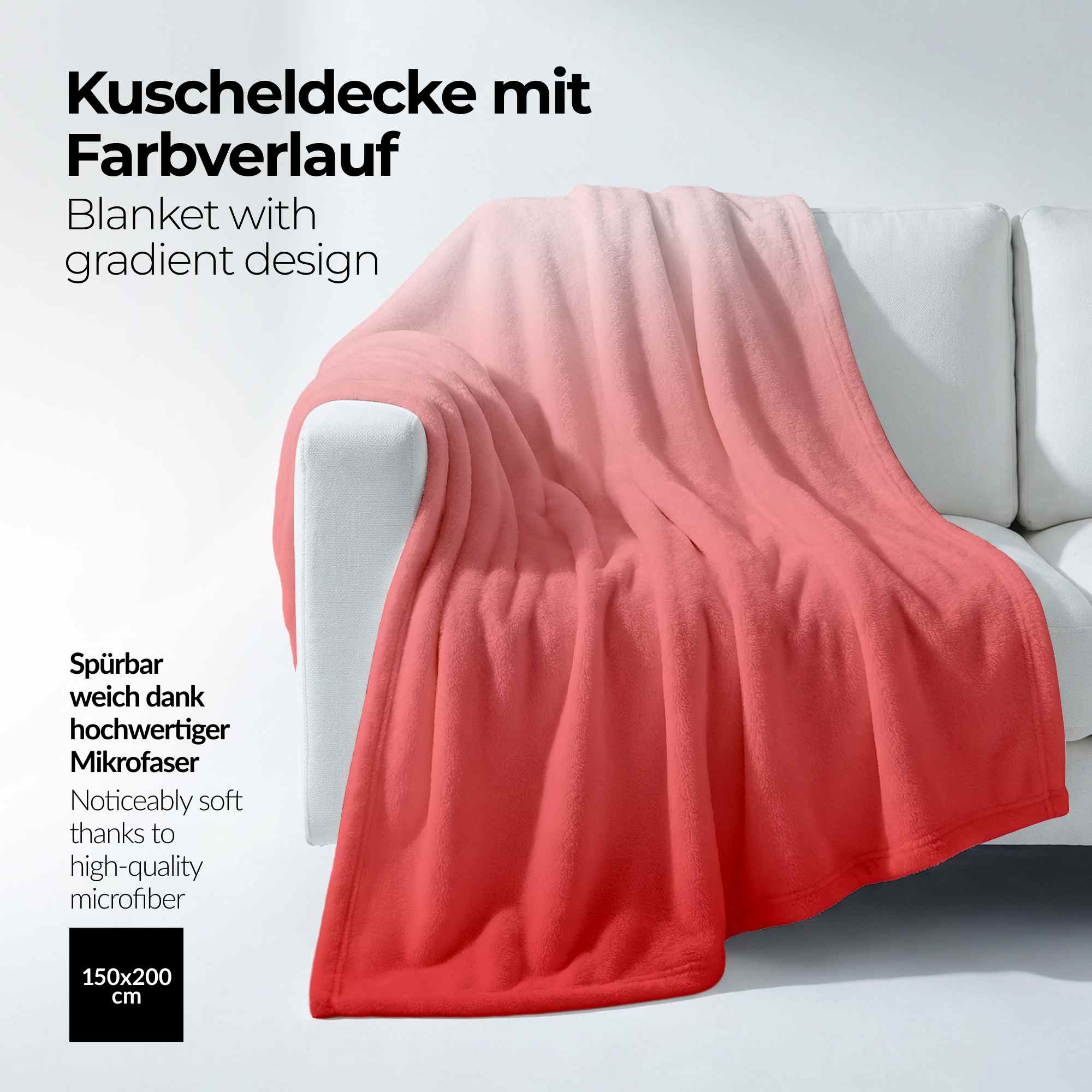 etérea Premium Mikrofaser Regenbogen Kuscheldecke