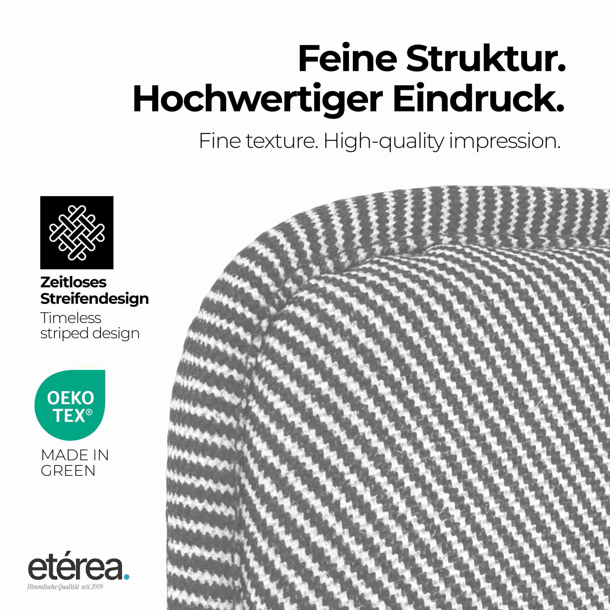 etérea Sitzkissen Stuhlkissen Streifen 38x38cm 4er Set - Innen und Aussenbereich