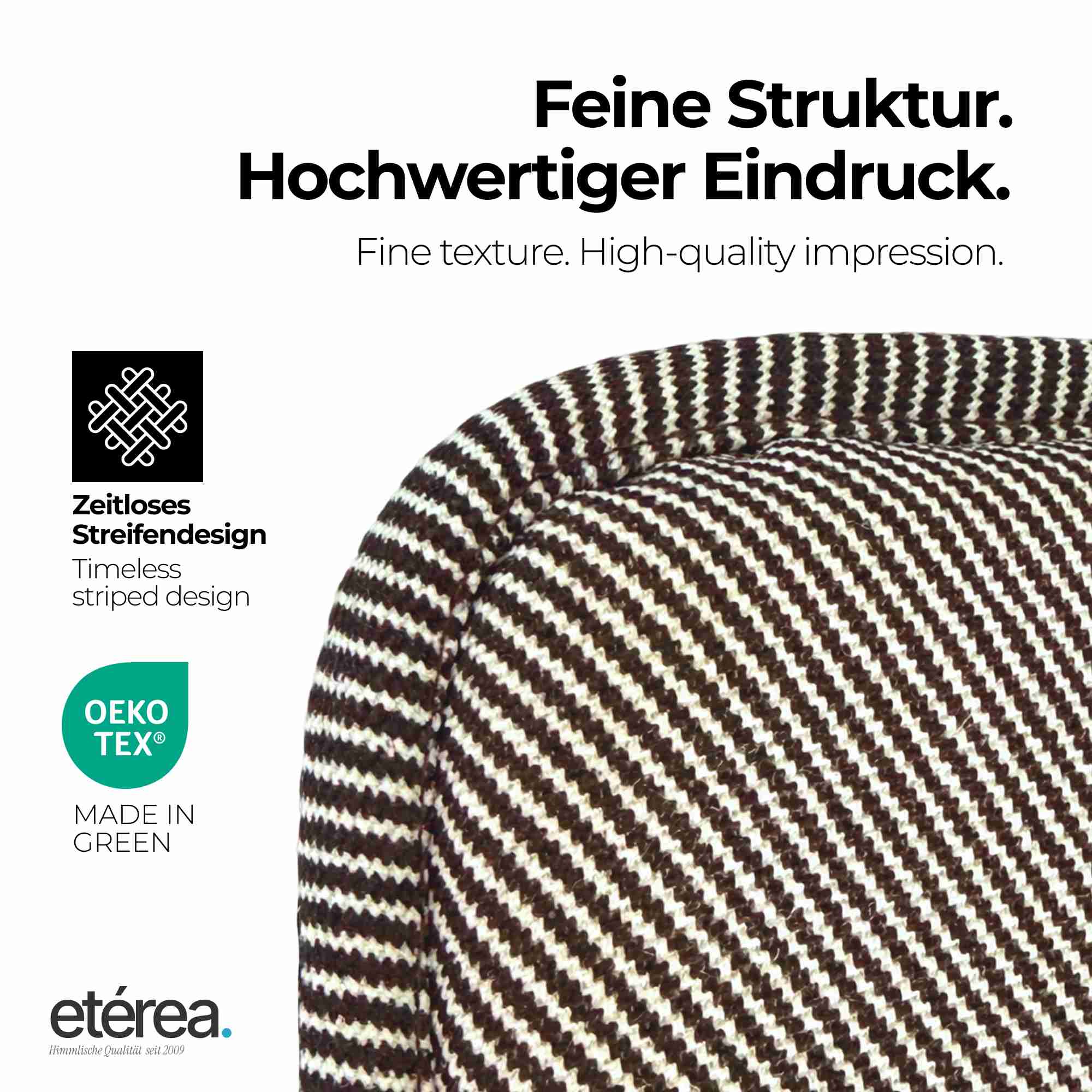 etérea Sitzkissen Stuhlkissen Streifen 38x38cm 4er Set - Innen und Aussenbereich