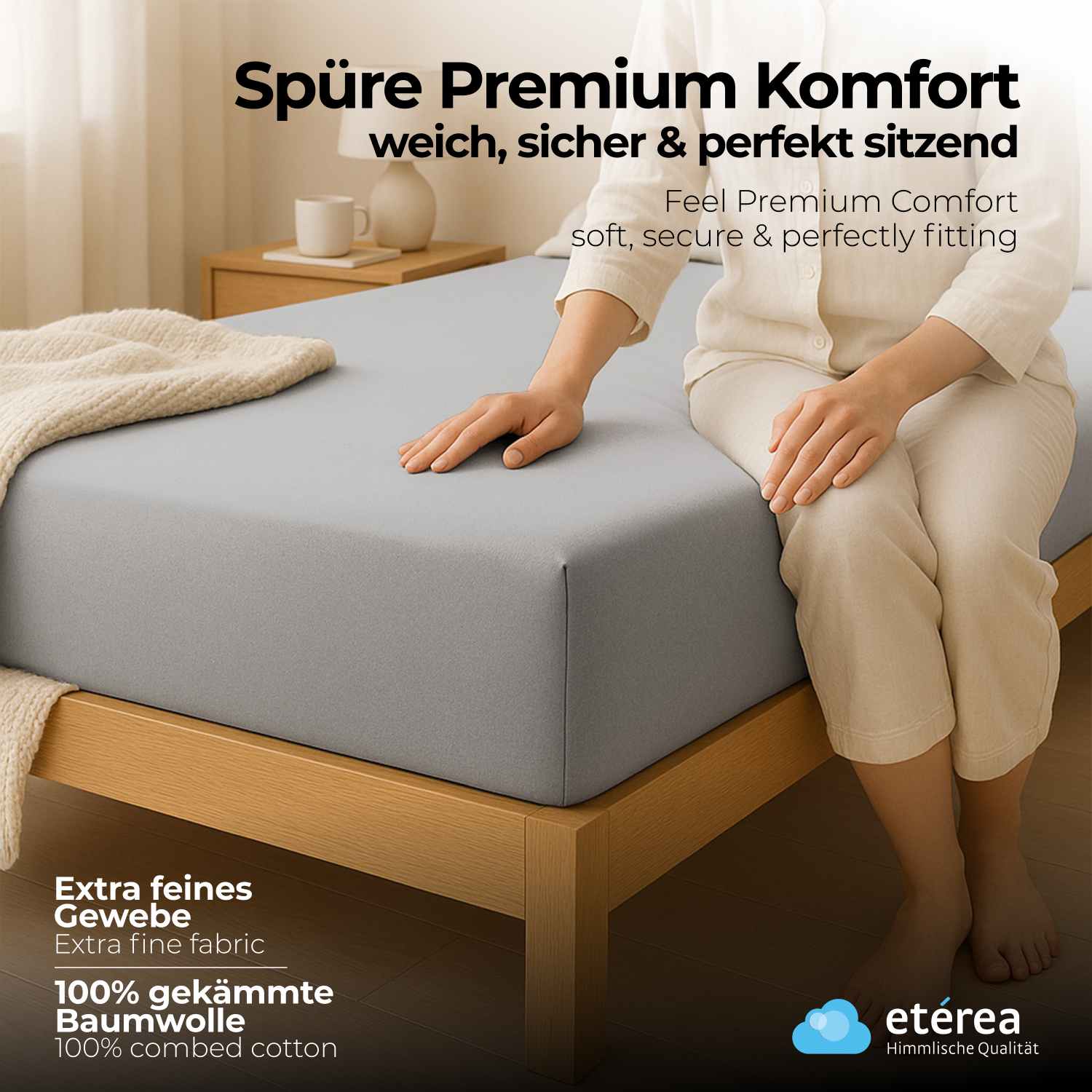etérea Extra Jersey Spannbettlaken Orange 180x200 - 200x220 cm