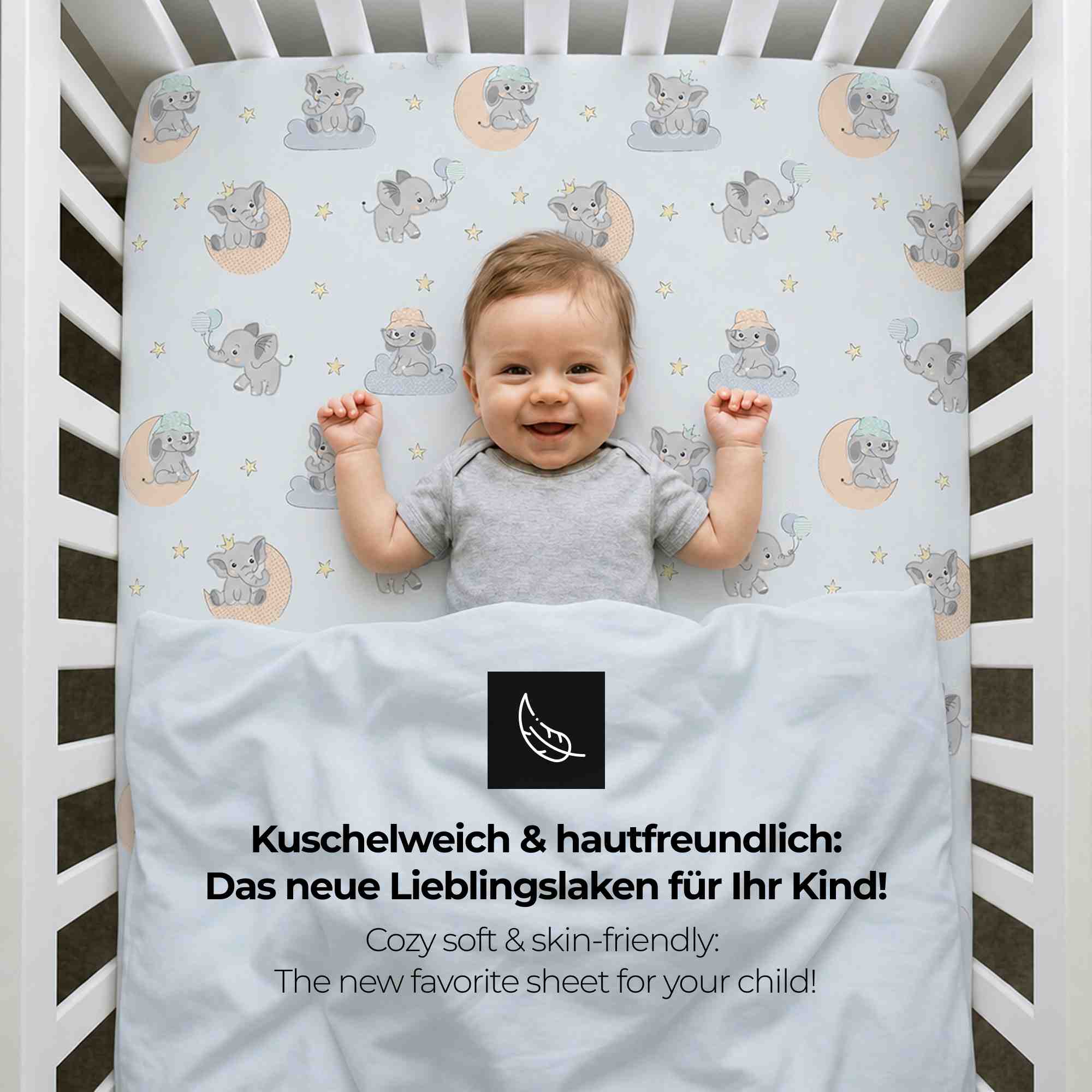 timitama Jersey Spannbettlaken - 2tlg. Set für Baby Kinder - 60x120 - 70x140 cm