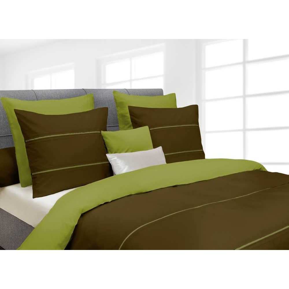 HnL Baumwolle Wende Bettwäsche #farbe_oliv