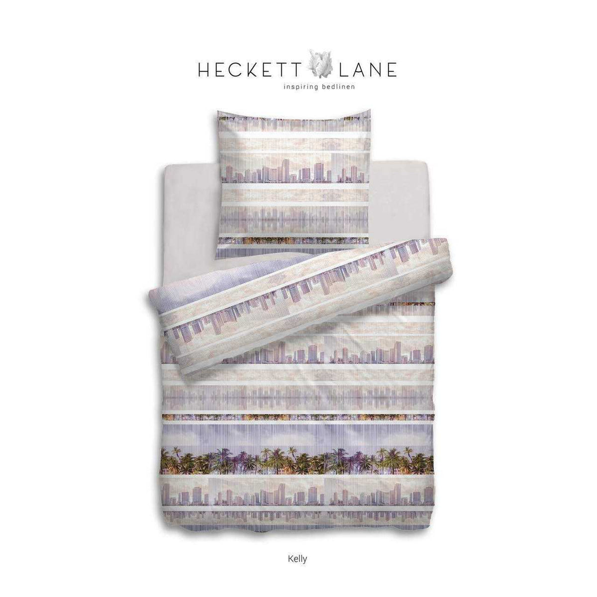HnL Baumwolle Bettwäsche Kyline Palmen Beige Kelly 135x200 cm