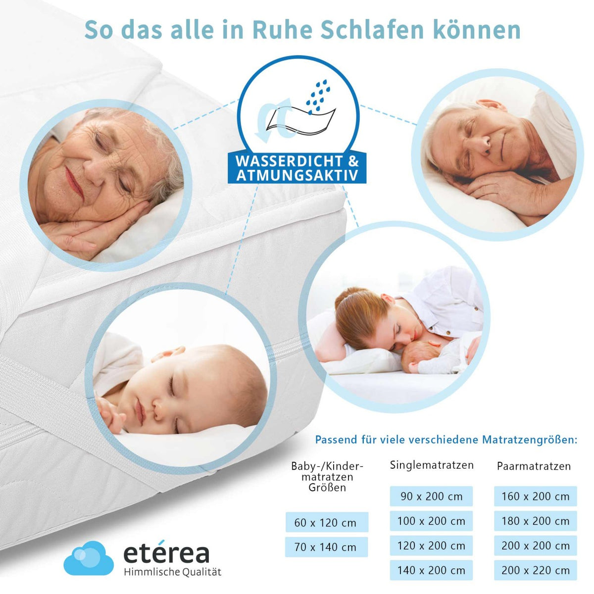 etérea Wasserdichte Frottee Matratzenauflage Agnes - Bild 5