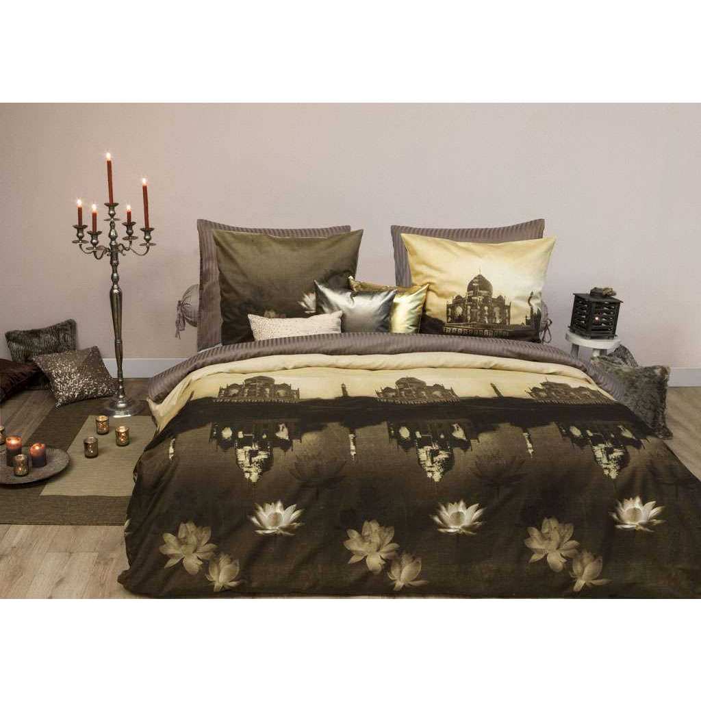 HnL Mako Satin Bettwäsche Taj Mahal Beige 135x200 cm + 80x80 cm