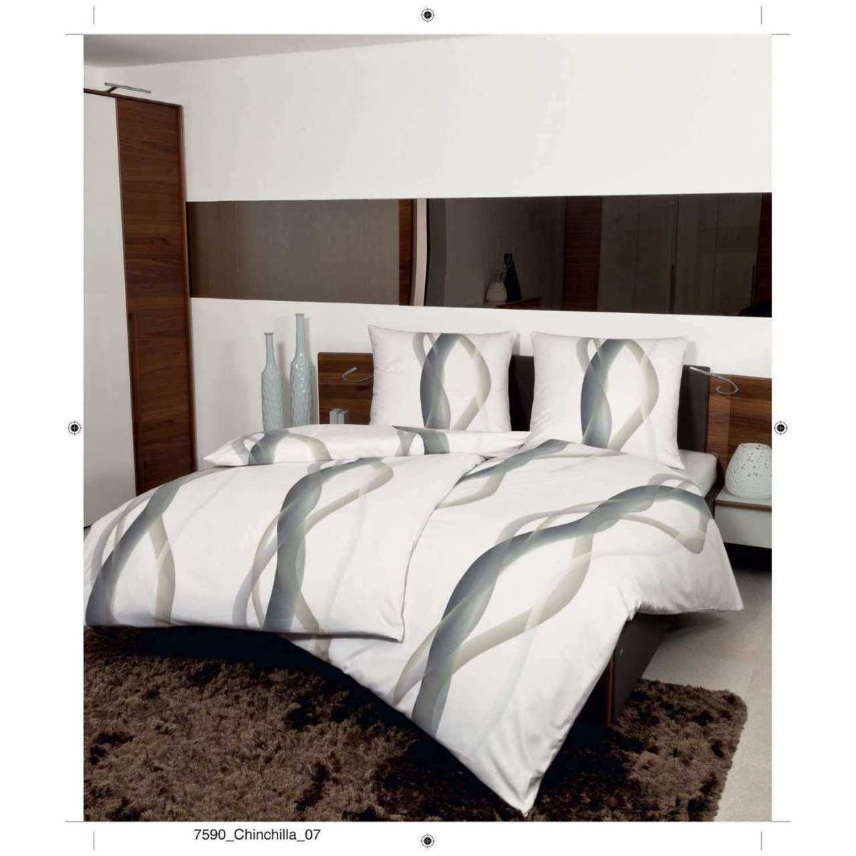 Janine Bettwäsche Chinchilla sand 135x200 cm + 80x80 cm