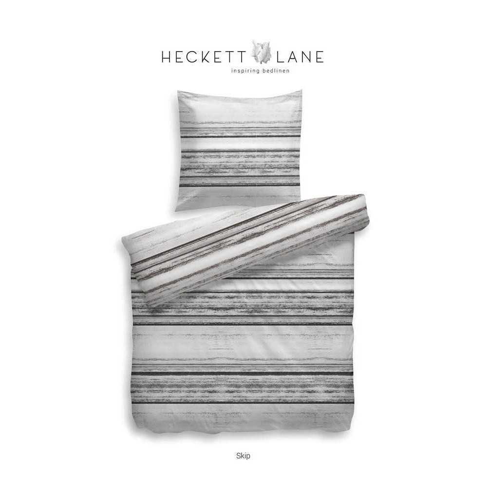 HNL Twill-Baumwolle Bettwäsche Gestreift Skip 135x200 cm + 80x80 cm Braun