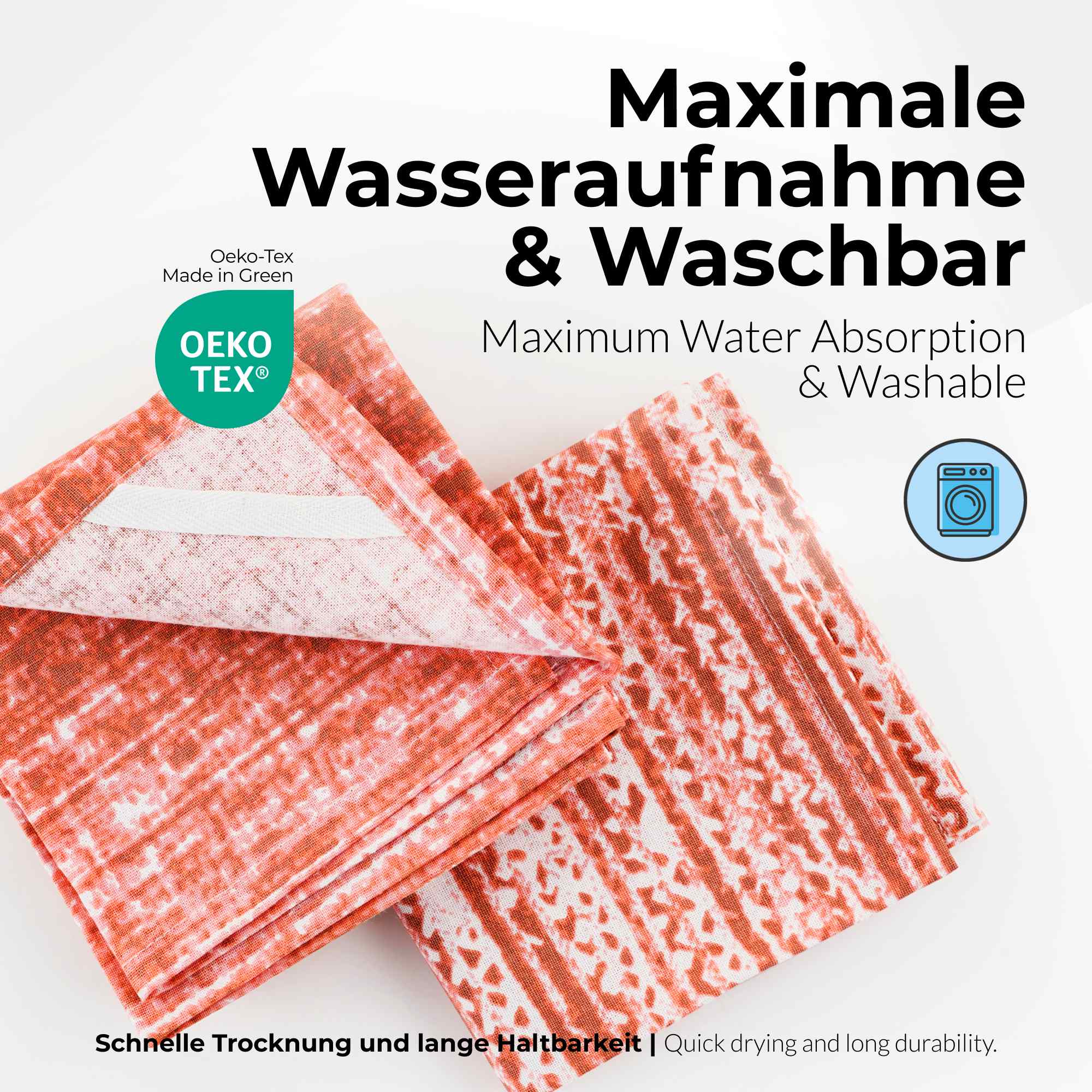 Sterzbachs 2er Set Geschirrtücher Baumwolle Skandinavisches Zickzack Design Blau