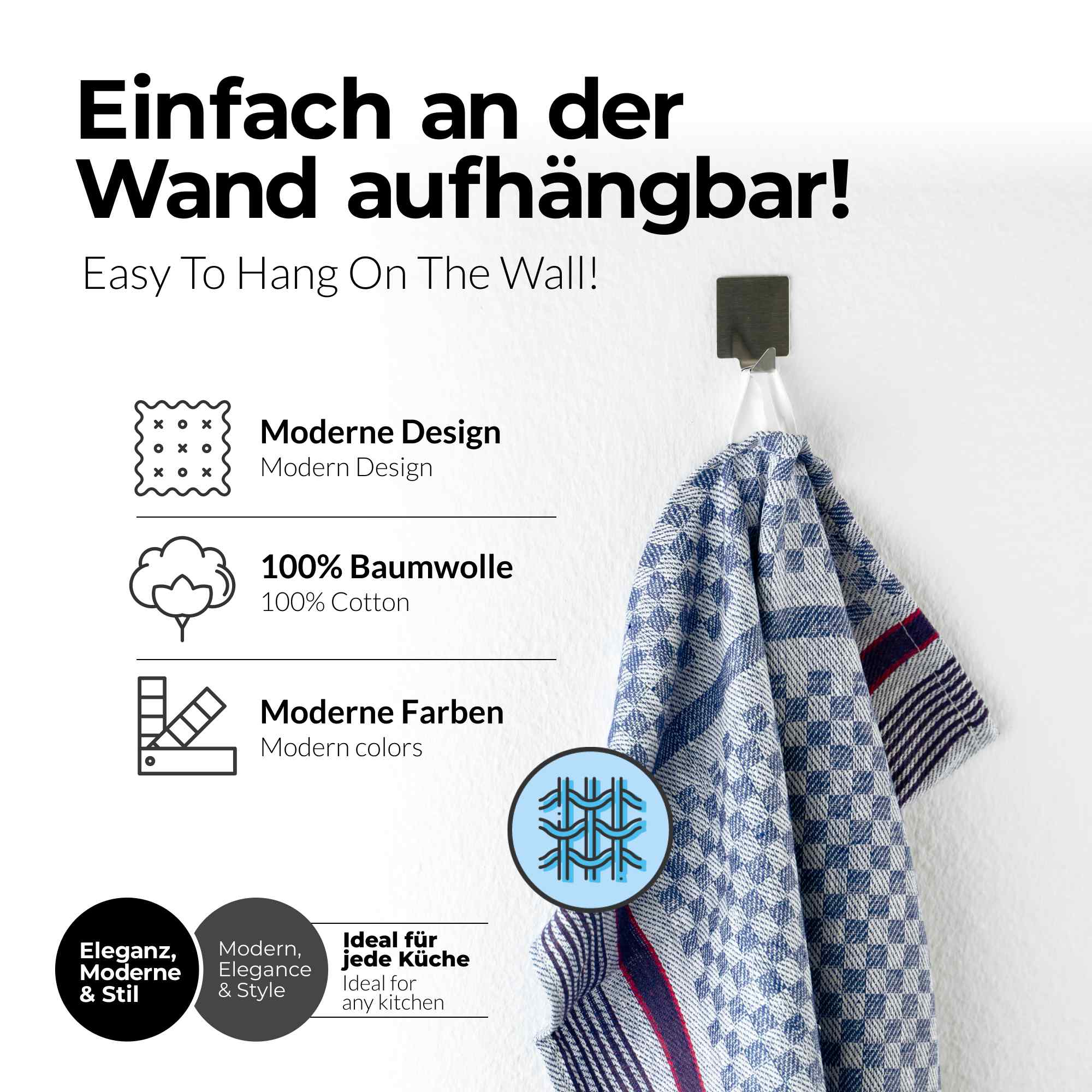 Sterzbachs 10er Set Grubentuch Pro Geschirrtücher Baumwolle Kariert 220 GSM
