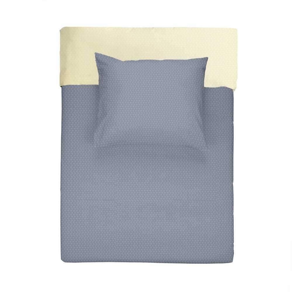 Walra Flanell Wendebettwäsche Little Diamonds Blau 135x200 cm + 80x80 cm