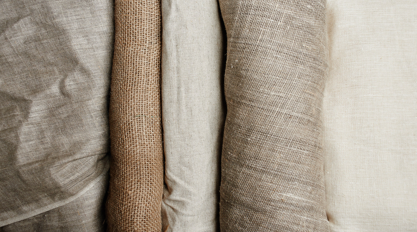 brown and beige fabrics