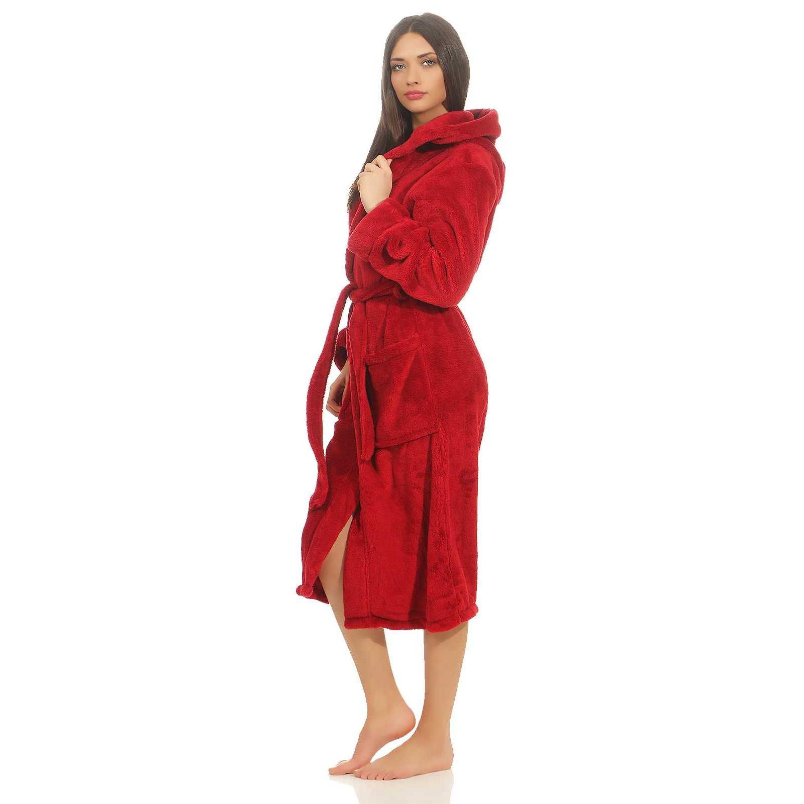 etérea Mustique Kuschelfleece Kapuzen-Bademantel Saunamantel Unisex