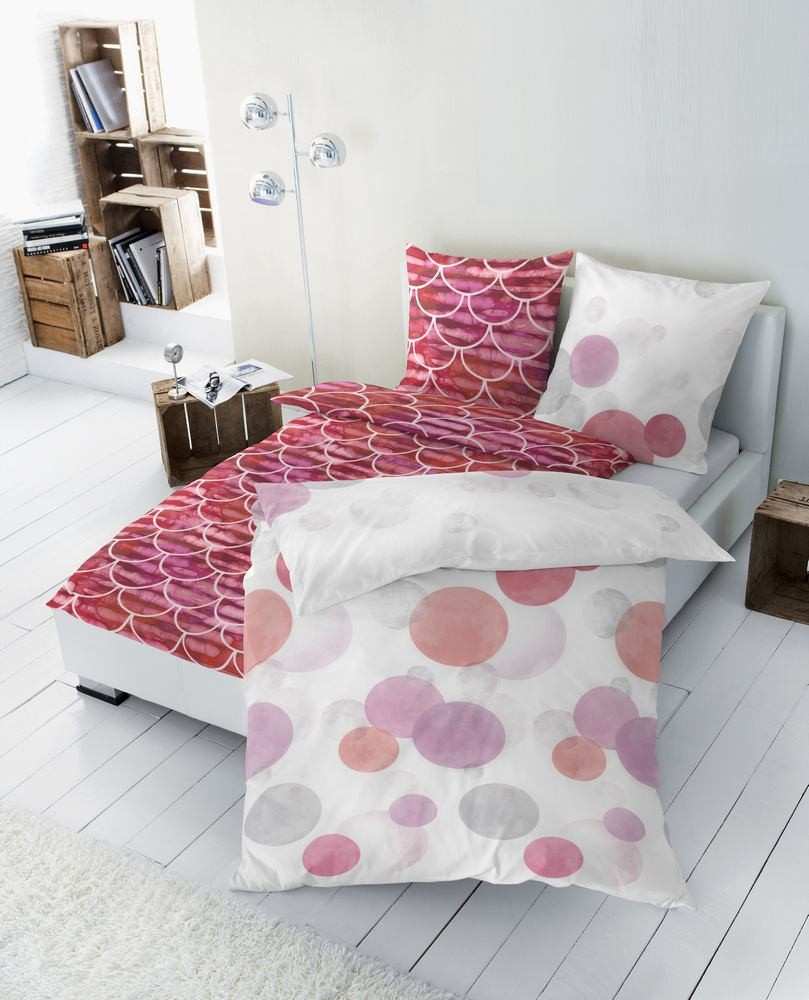 Hahn Renforcé Bettwäsche Muster Pink