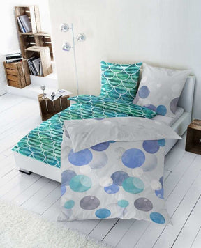 Hahn Renforcé Bettwäsche Muster Blau