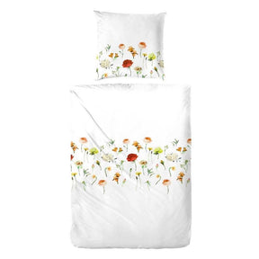 Hahn Renforcé Bettwäsche Blumenmuster Weiß