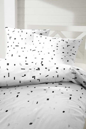 Hahn Renforcé Bettwäsche Muster Weiß