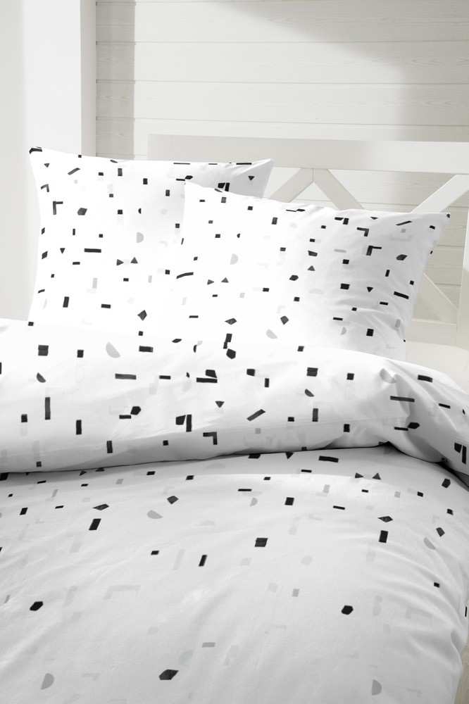 Hahn Renforcé Bettwäsche Muster Weiß