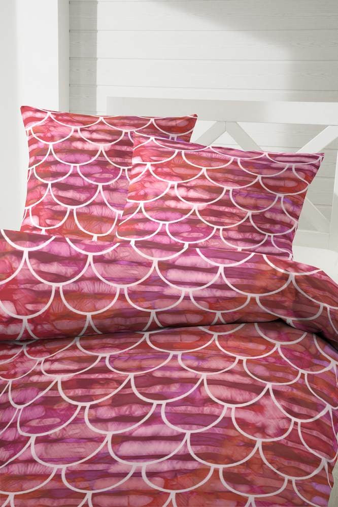 Hahn Renforcé Bettwäsche Muster Pink