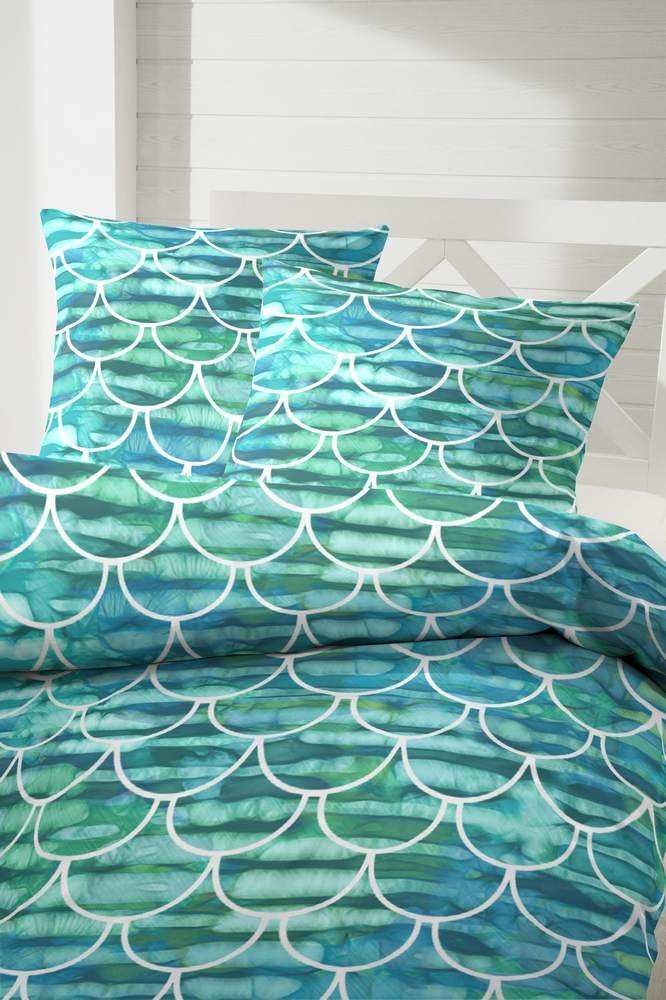 Hahn Renforcé Bettwäsche Muster Blau