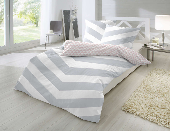 Hahn Renforcé Wendebettwäsche #farbe_grau
