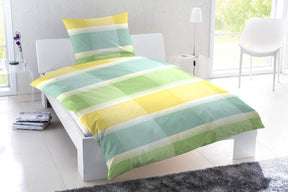 Hahn Renforce Wende Bettwäsche Kariert Beige Grün 155x220 cm + 80x80 cm