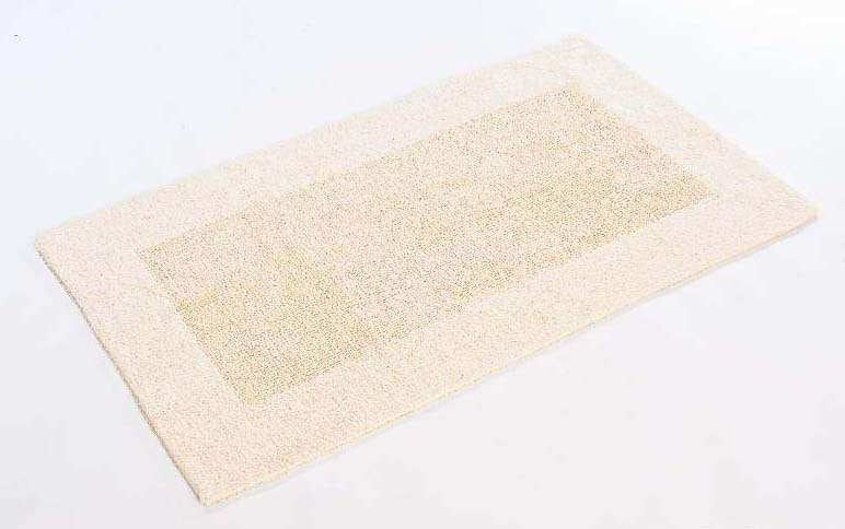 Baumwolle Badematte Klassisch mit Borte Natur 60x100 cm