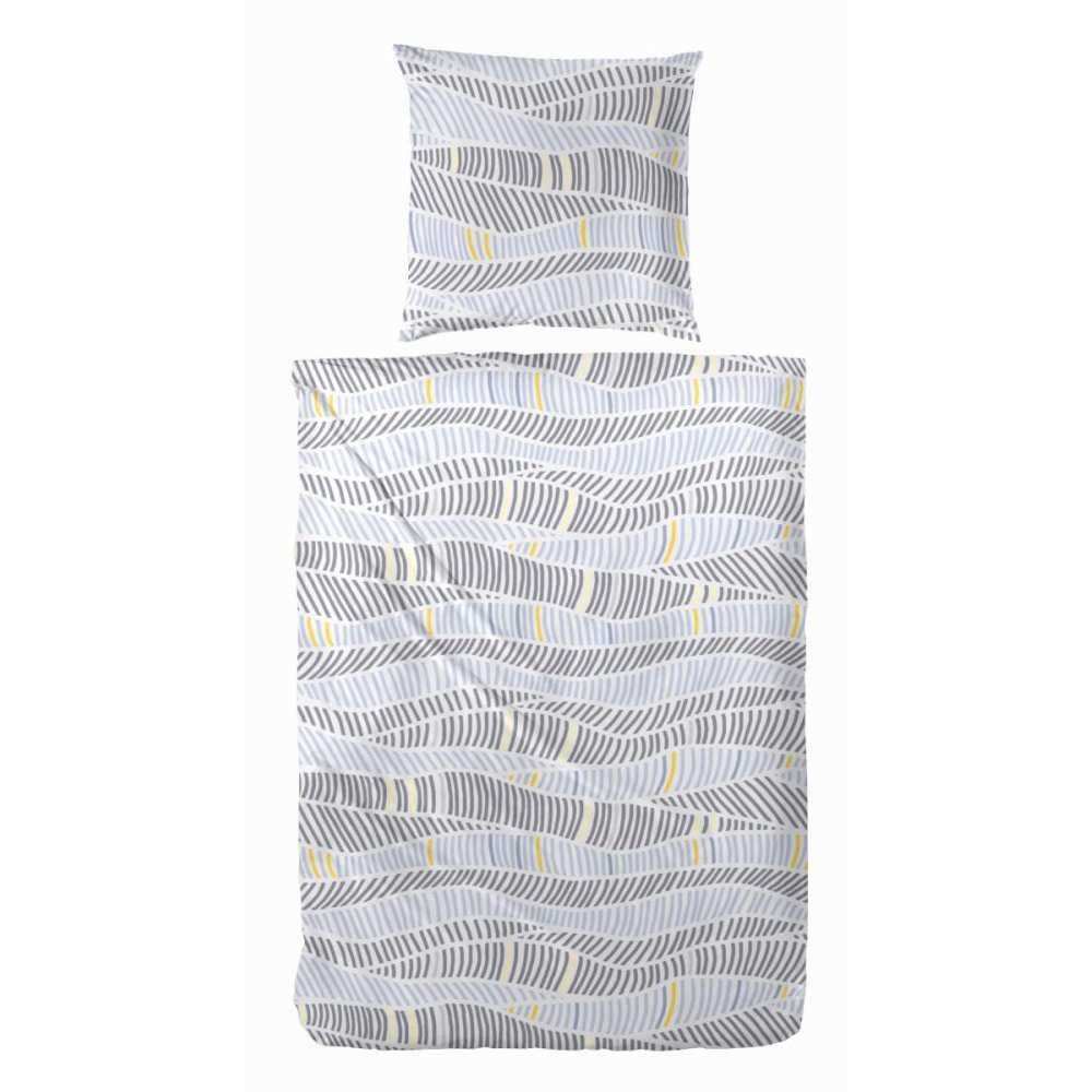 Hahn Biber Bettwäsche Zebra Schwarz Grau 135x200 cm + 80x80 cm