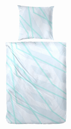Hahn Biber Bettwäsche Streifen Blau 135x200 cm + 80x80 cm