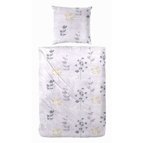 Hahn Feinbiber Bettwäsche Blumen Gold und Türkis