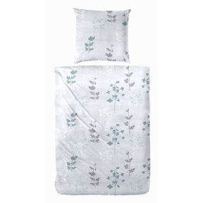 Hahn Feinbiber Bettwäsche Blumen Gold und Türkis