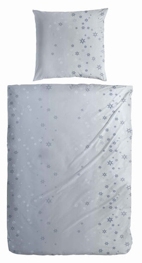 Hahn Feinbiber Bettwäsche Blau Sterne