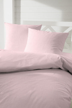 Hahn Biber Bettwäsche Uni Kariert