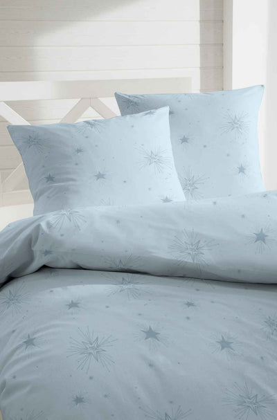 Hahn Feinbiber Bettwäsche Sterne Blau #farbe_blau