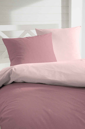 Hahn Edelflanell Wendebettwäsche Uni Rosa