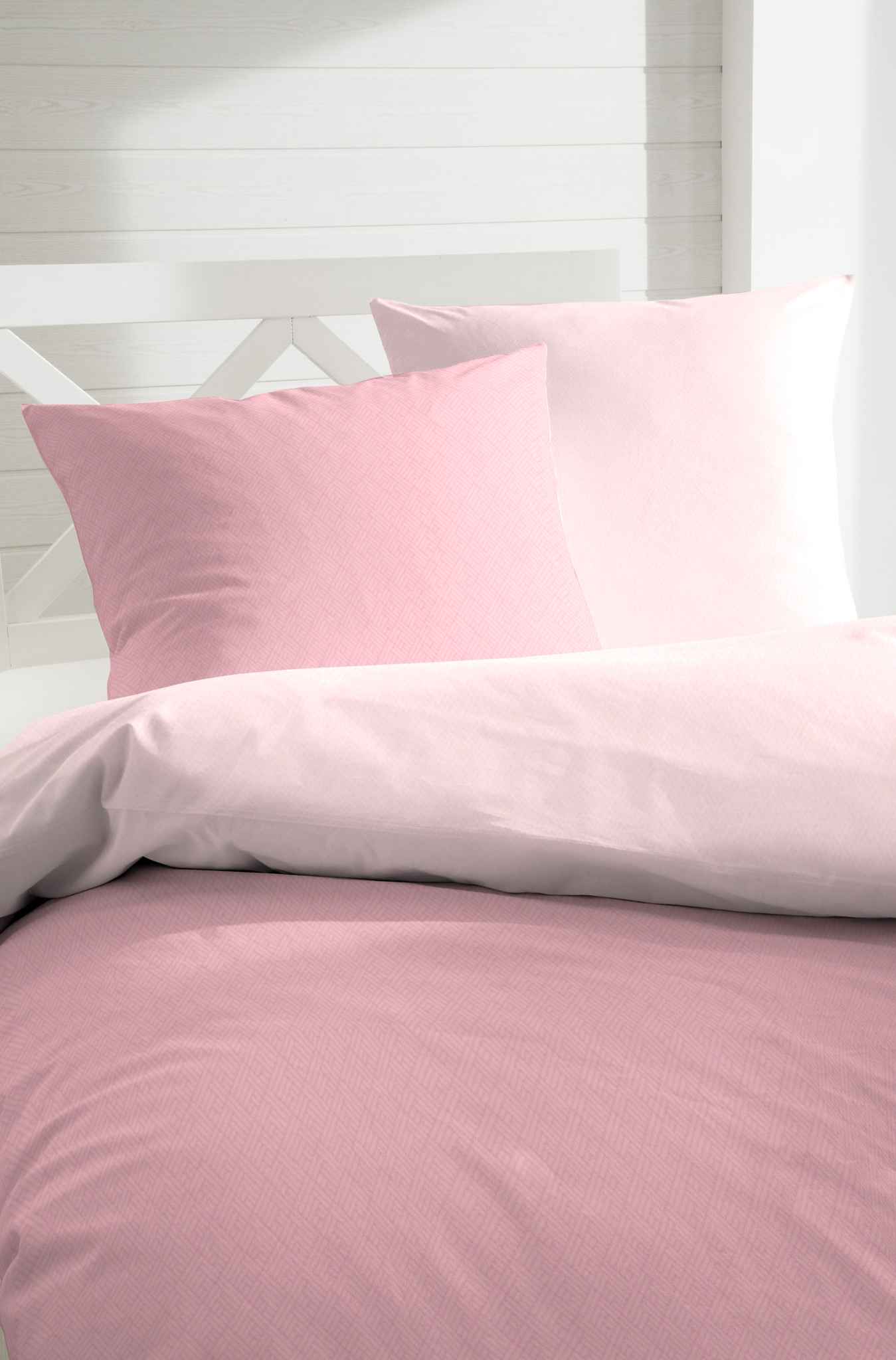 Hahn Edelflanell Wendebettwäsche Rosa